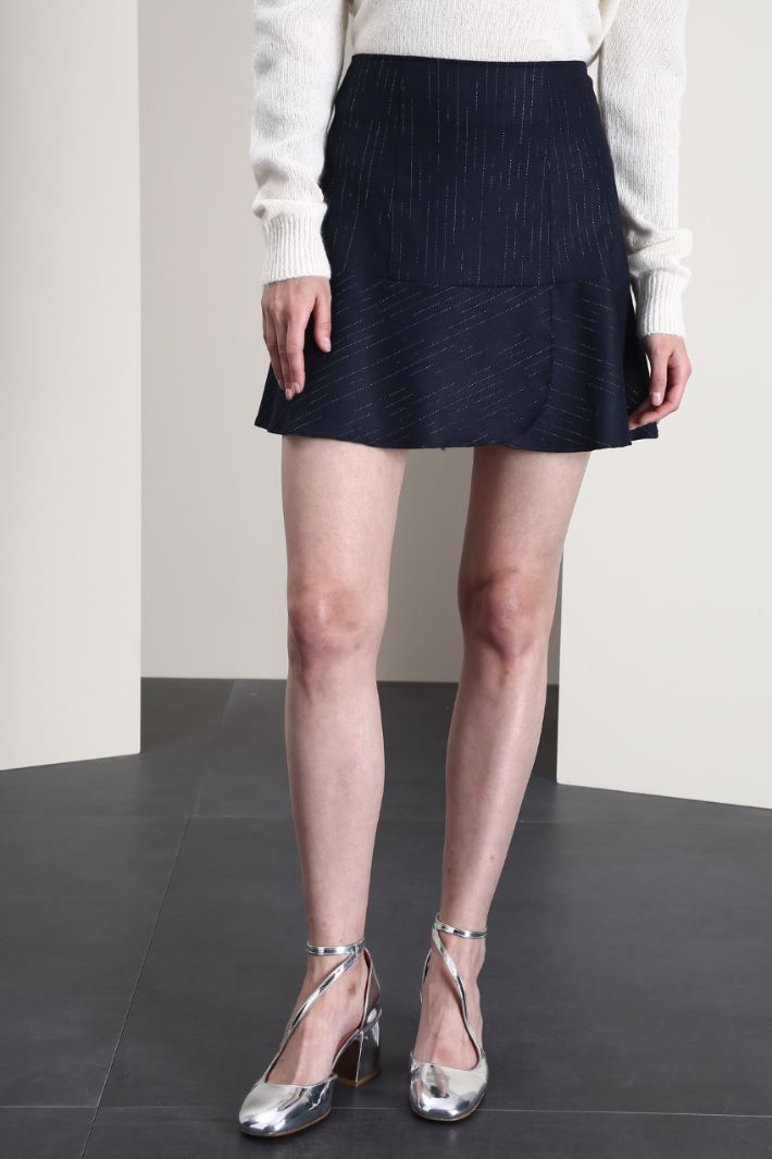 Gonna corta in tessuto lamè - BLU NOTTE - Fashion Market - 4