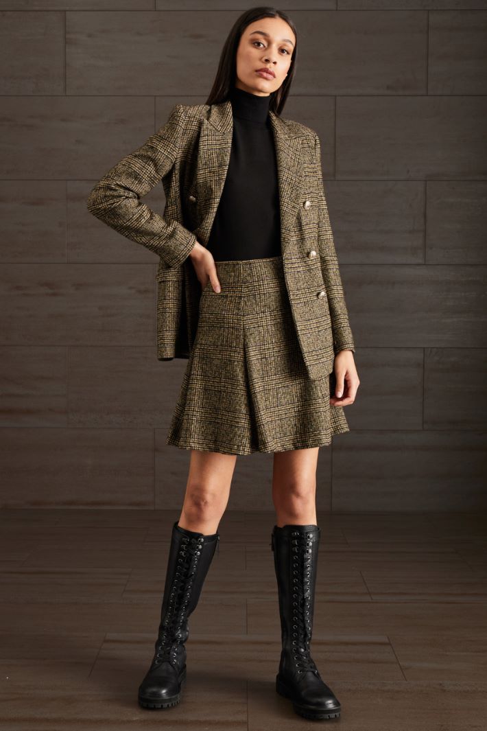 Gonna in stuoia - BEIGE KAKI NERO - Fashion Market