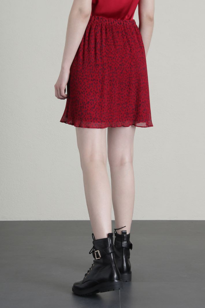 Minigonna in georgette plissè - ROSSO BLU - Fashion Market - 2
