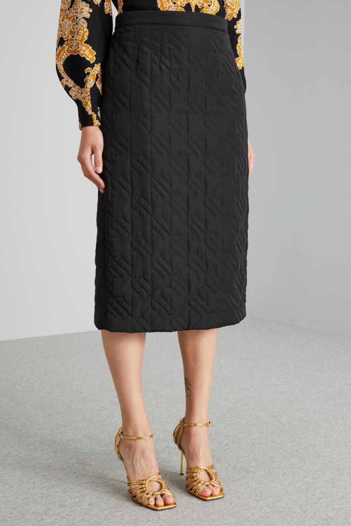 Gonna imbottita a tubino - NERO - Fashion Market - 2