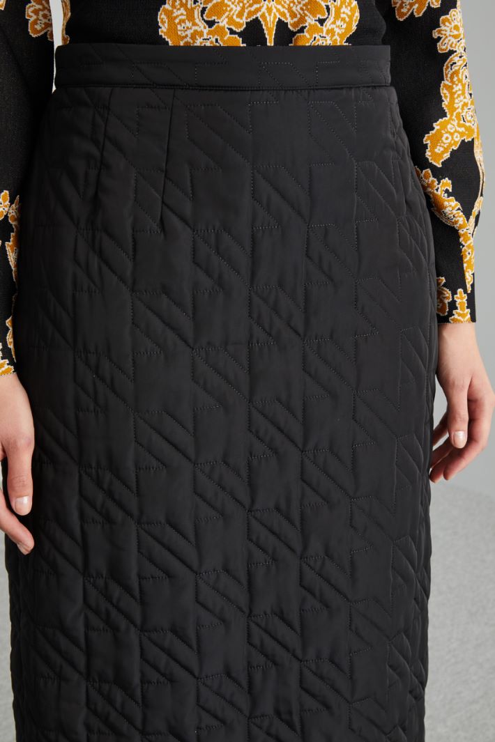 Gonna imbottita a tubino - NERO - Fashion Market - 3