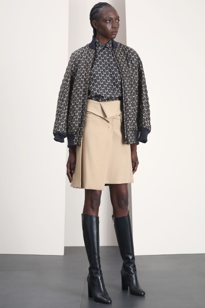Minigonna con baschina - CAMMELLO - Fashion Market
