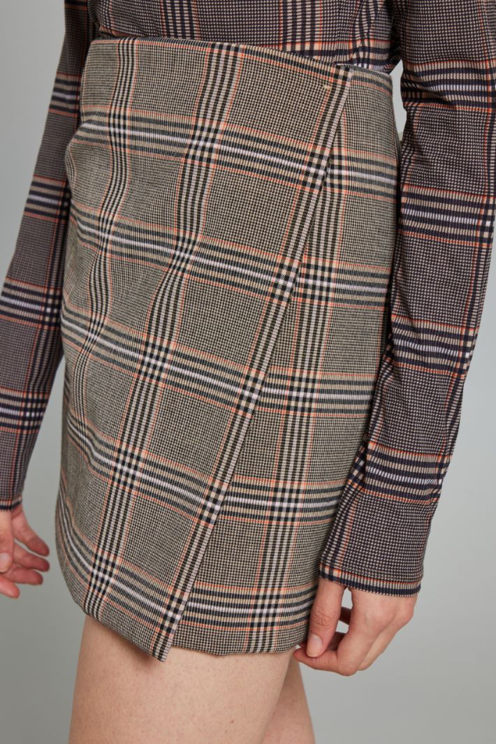 Minigonna a portafoglio - NERO BEIGE ROSSO - Fashion Market - 3