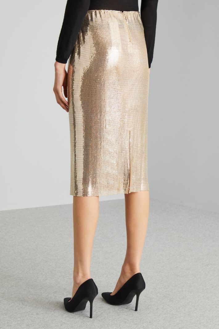 Gonna in maglia metallica - ORO - Fashion Market - 4