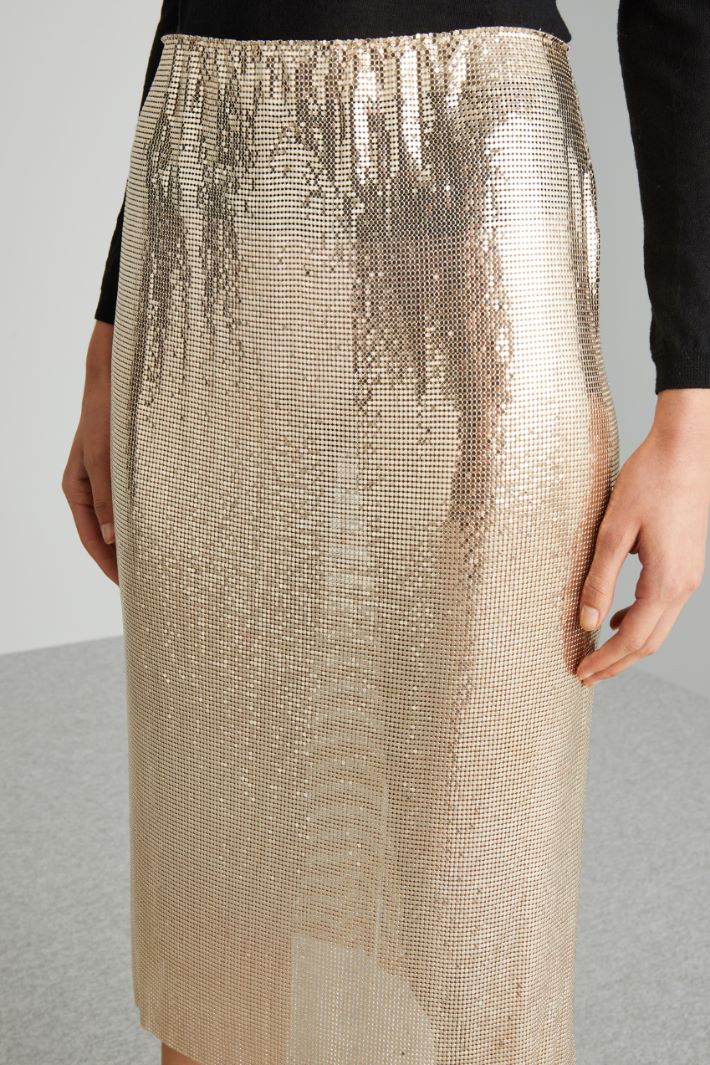 Gonna in maglia metallica - ORO - Fashion Market - 3