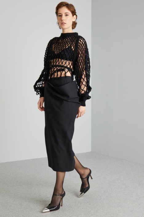 Gonna longuette con bretella - Fashion Market