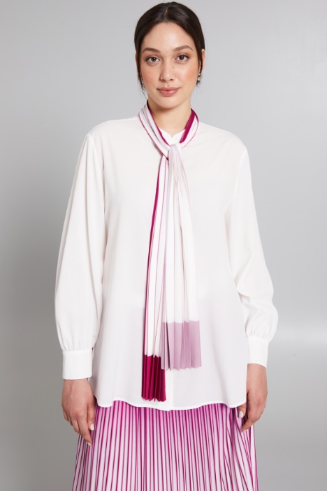 Blusa con foulard plissé - Fashion Market
