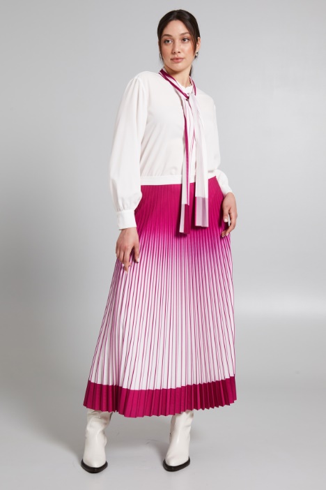 Blusa con foulard plissé - Fashion Market