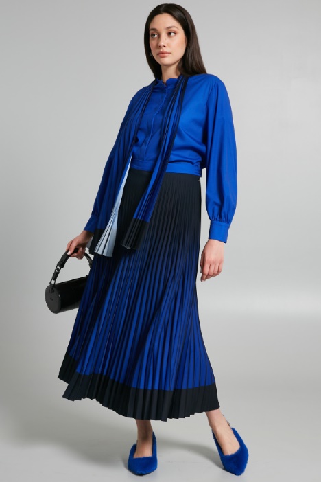 Blusa con foulard plissé - Fashion Market