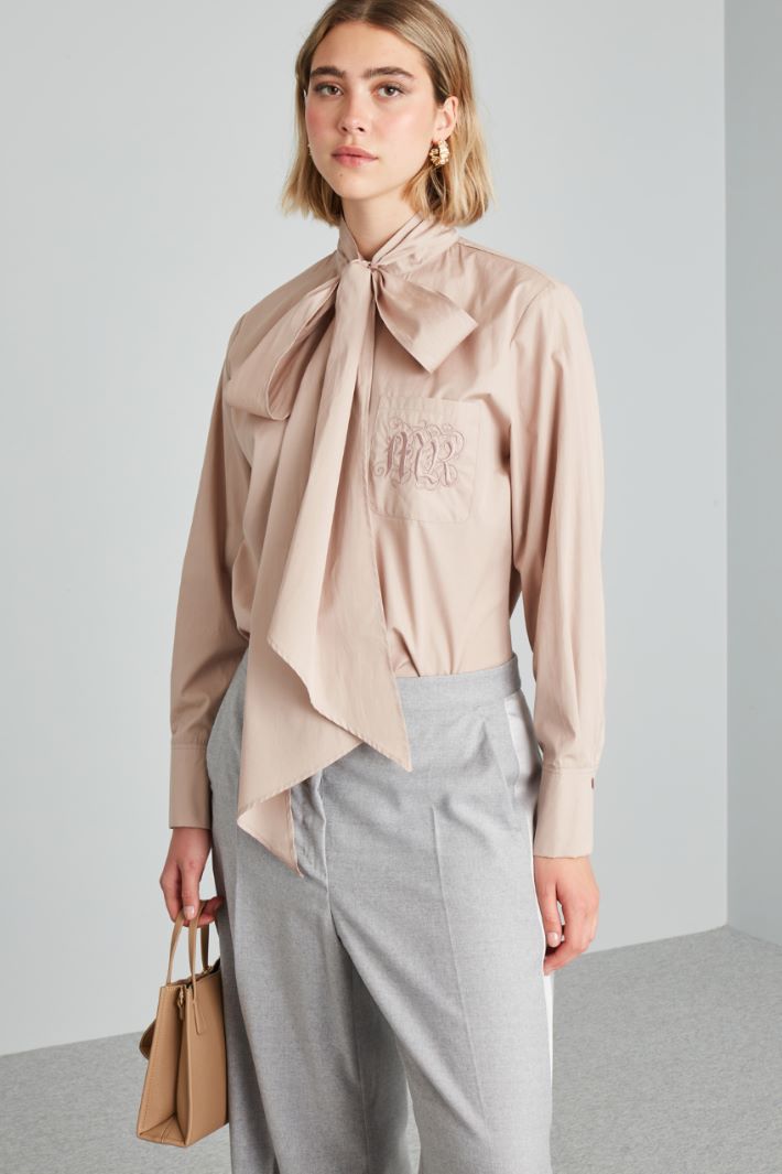 Camicia con taschino ricamato - ROSA POLVERE - Fashion Market - 2