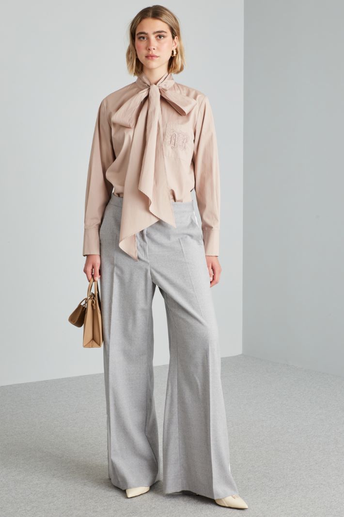 Camicia con taschino ricamato - ROSA POLVERE - Fashion Market