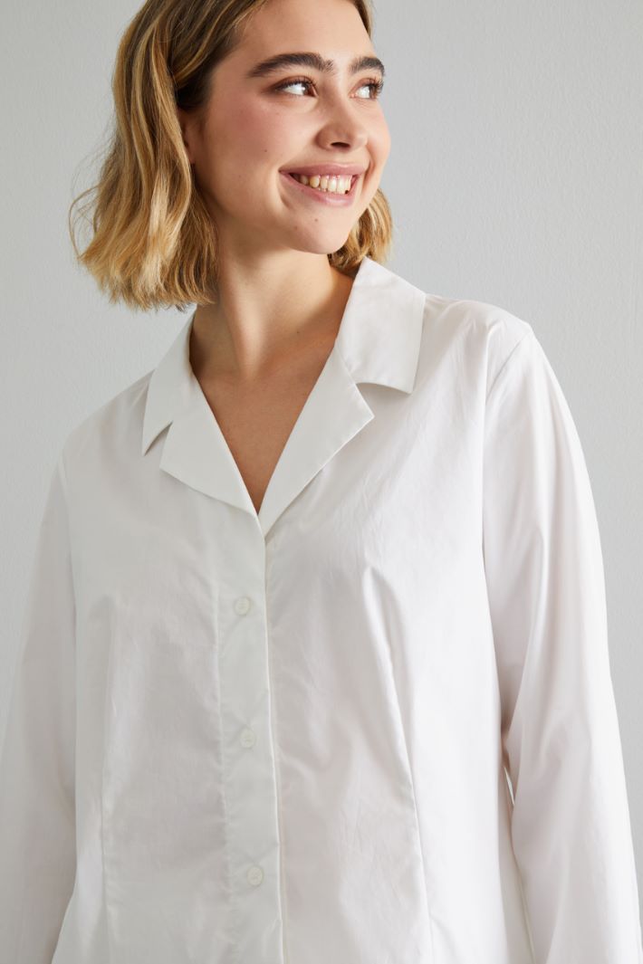 Camicia con collo a rever - BIANCO - Fashion Market - 3