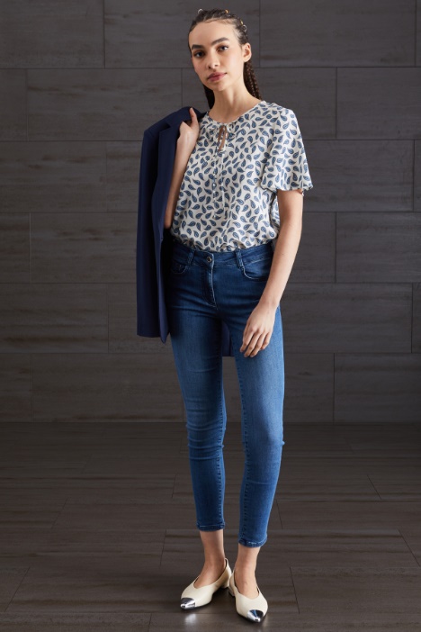 Blusa in crépe de chine - Fashion Market