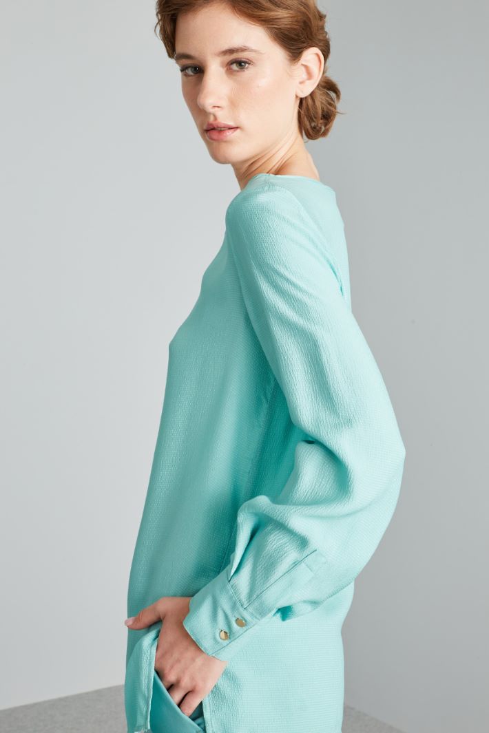 Blusa in raso martellato - ACQUA MARINA - Fashion Market - 3