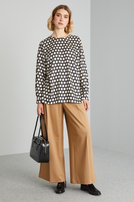 Blusa in twill stampato - Fashion Market