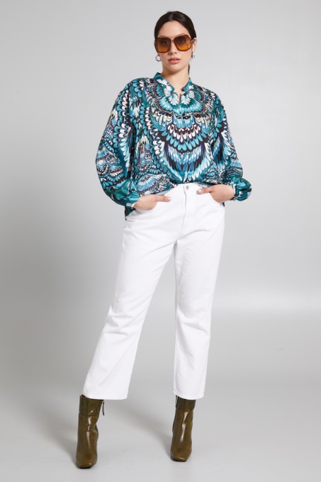 Camicia in twill stampato - Fashion Market