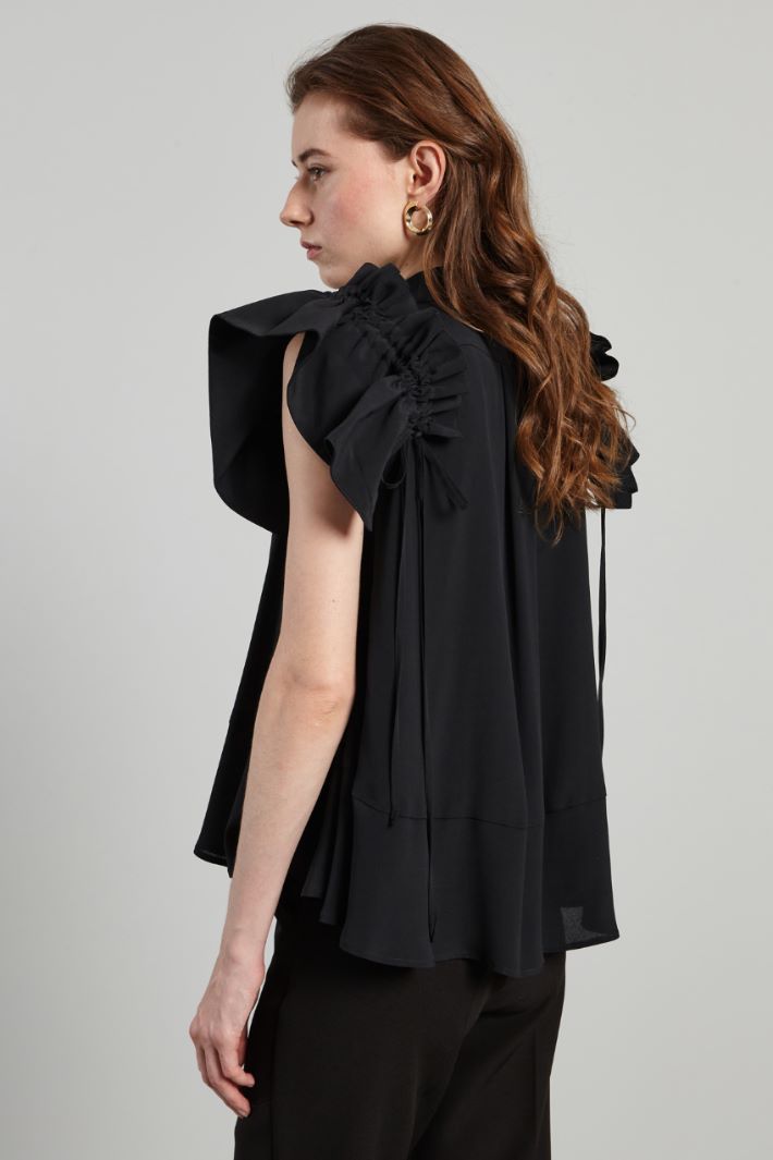 Top con maniche removibili - NERO - Fashion Market - 4