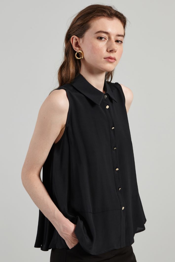 Top con maniche removibili - NERO - Fashion Market - 3