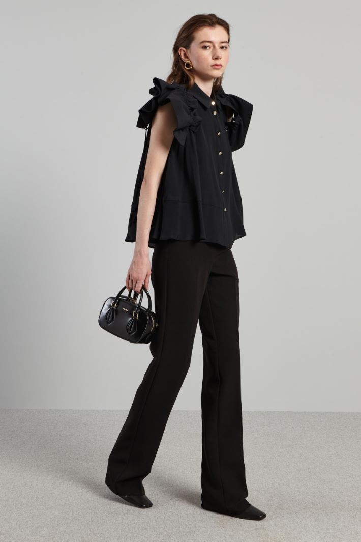 Top con maniche removibili - NERO - Fashion Market