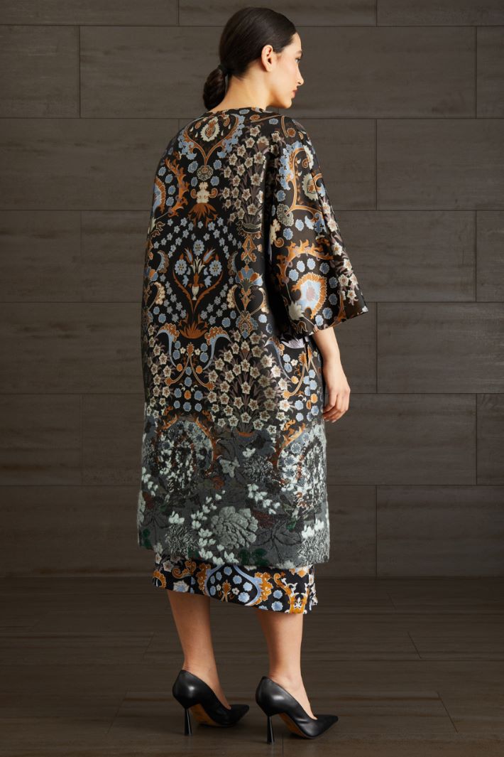 Spolverino jacquard - NERO OCRA AZZURRO - Fashion Market - 4
