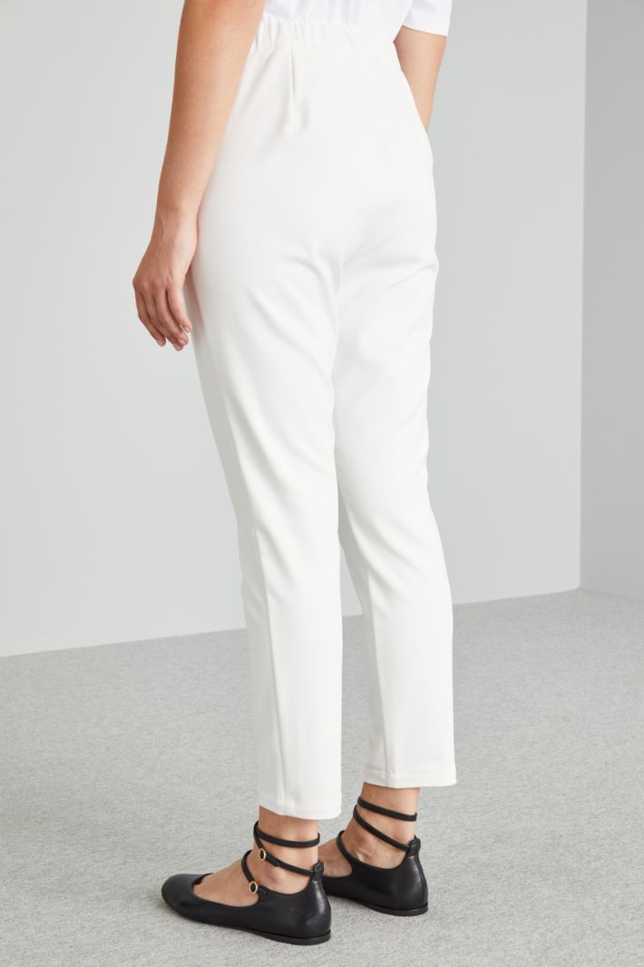 Pantaloni in misto cotone - BIANCO - Fashion Market - 4