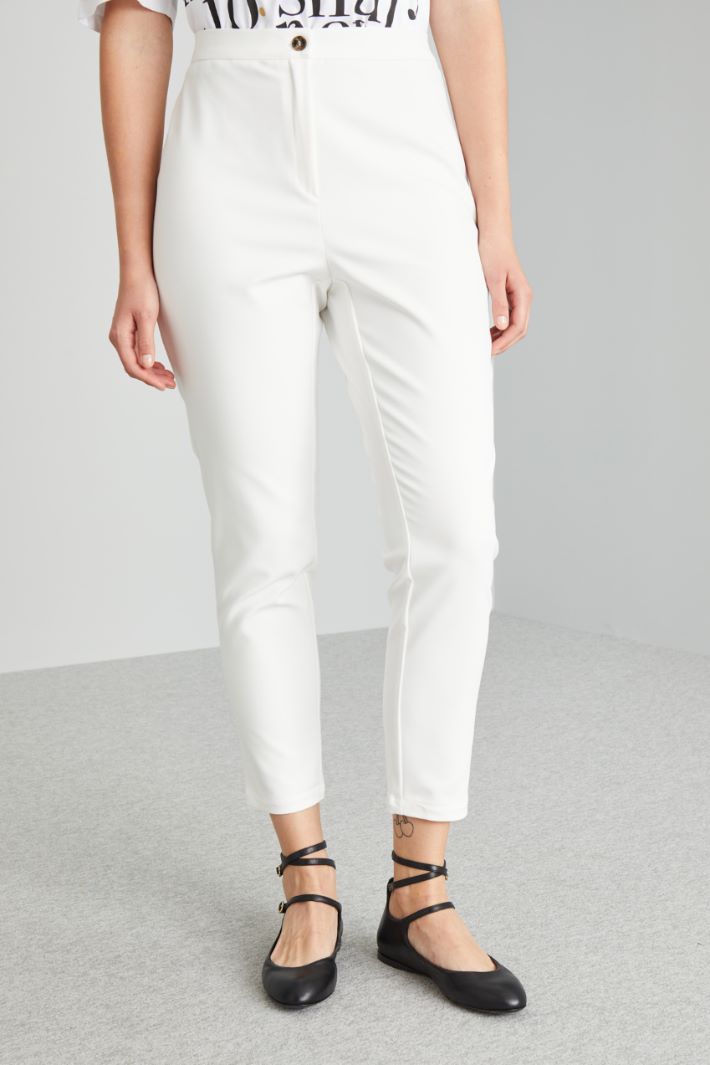 Pantaloni in misto cotone - BIANCO - Fashion Market - 2