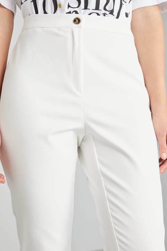 Pantaloni in misto cotone - BIANCO - Fashion Market - 3