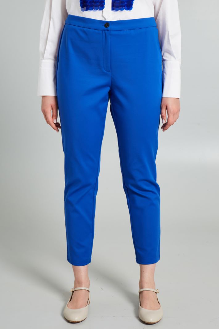 Pantaloni in misto cotone - BLU - Fashion Market - 2