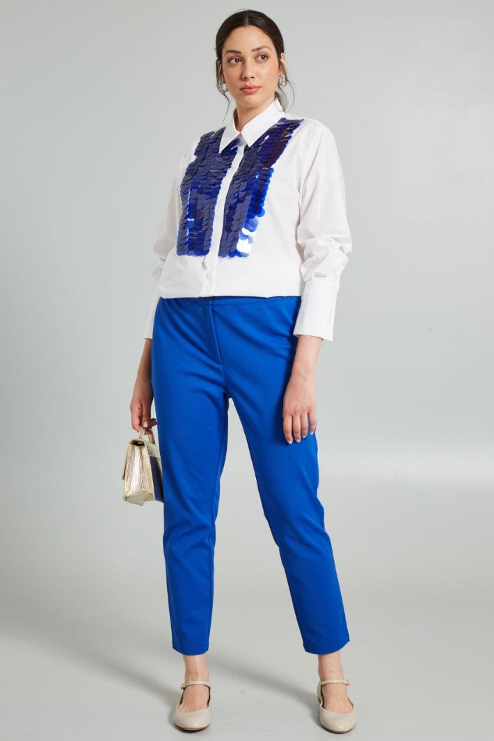 Pantaloni in misto cotone - BLU - Fashion Market