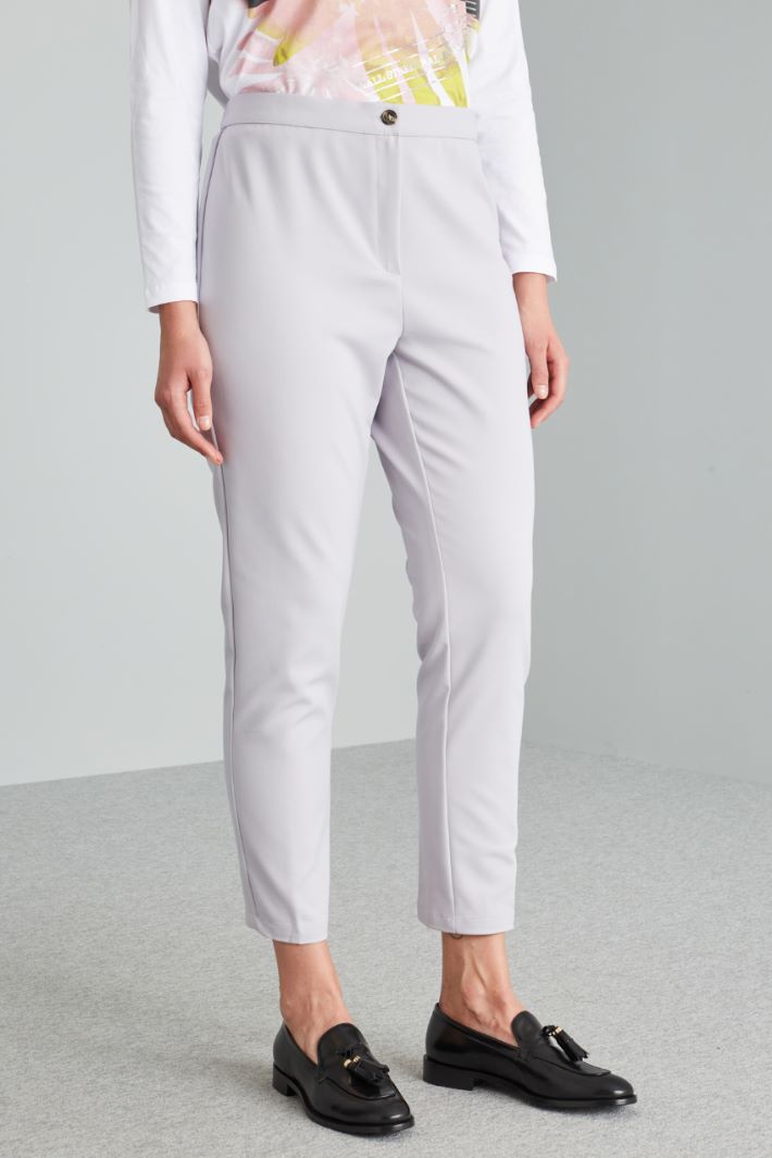 Pantaloni in misto cotone - GRIGIO PERLA - Fashion Market - 2