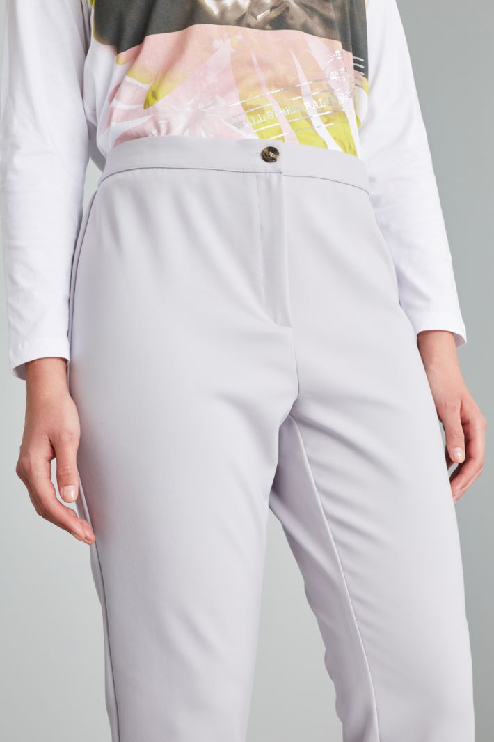 Pantaloni in misto cotone - GRIGIO PERLA - Fashion Market - 3