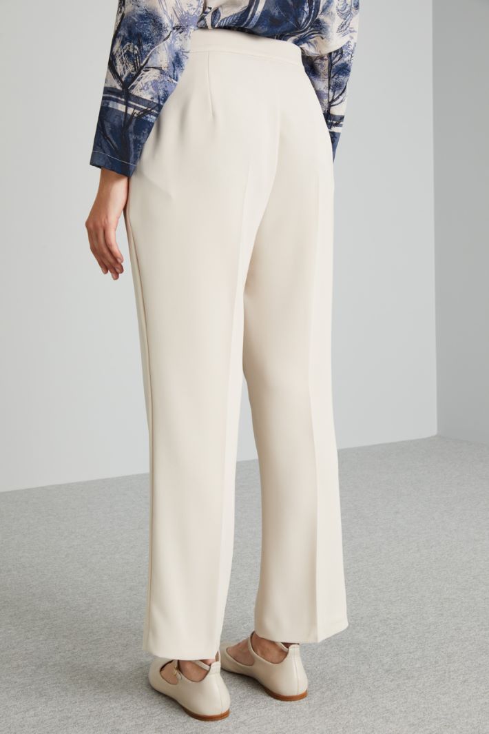 Pantaloni in cady con piega - AVORIO - Fashion Market - 4
