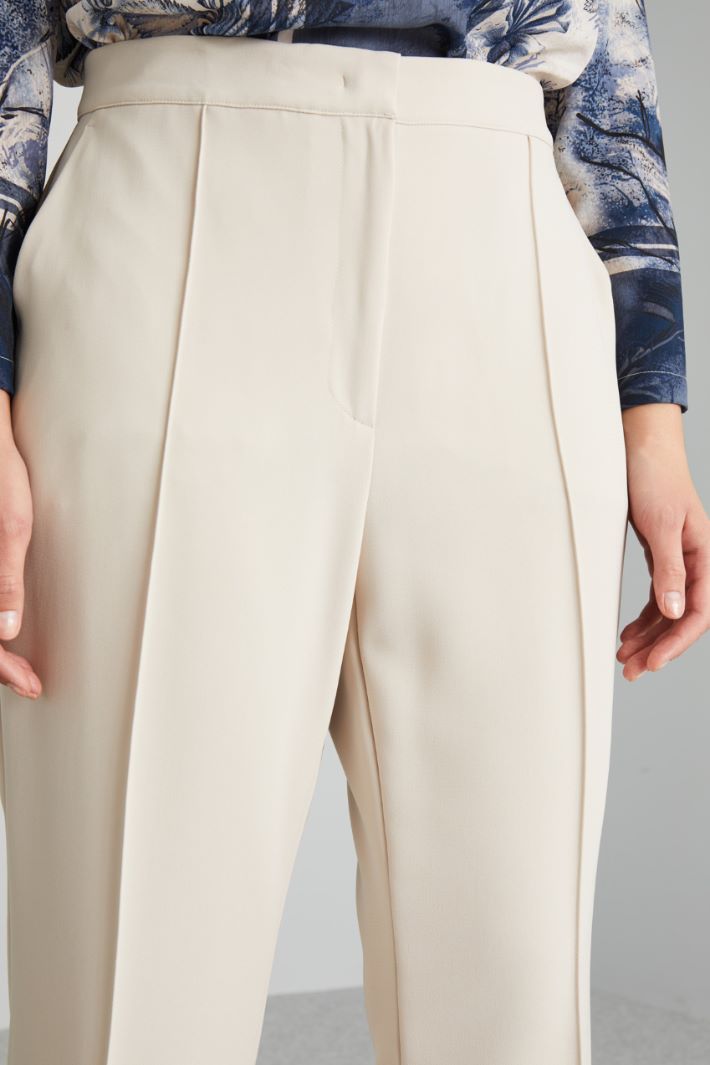 Pantaloni in cady con piega - AVORIO - Fashion Market - 3