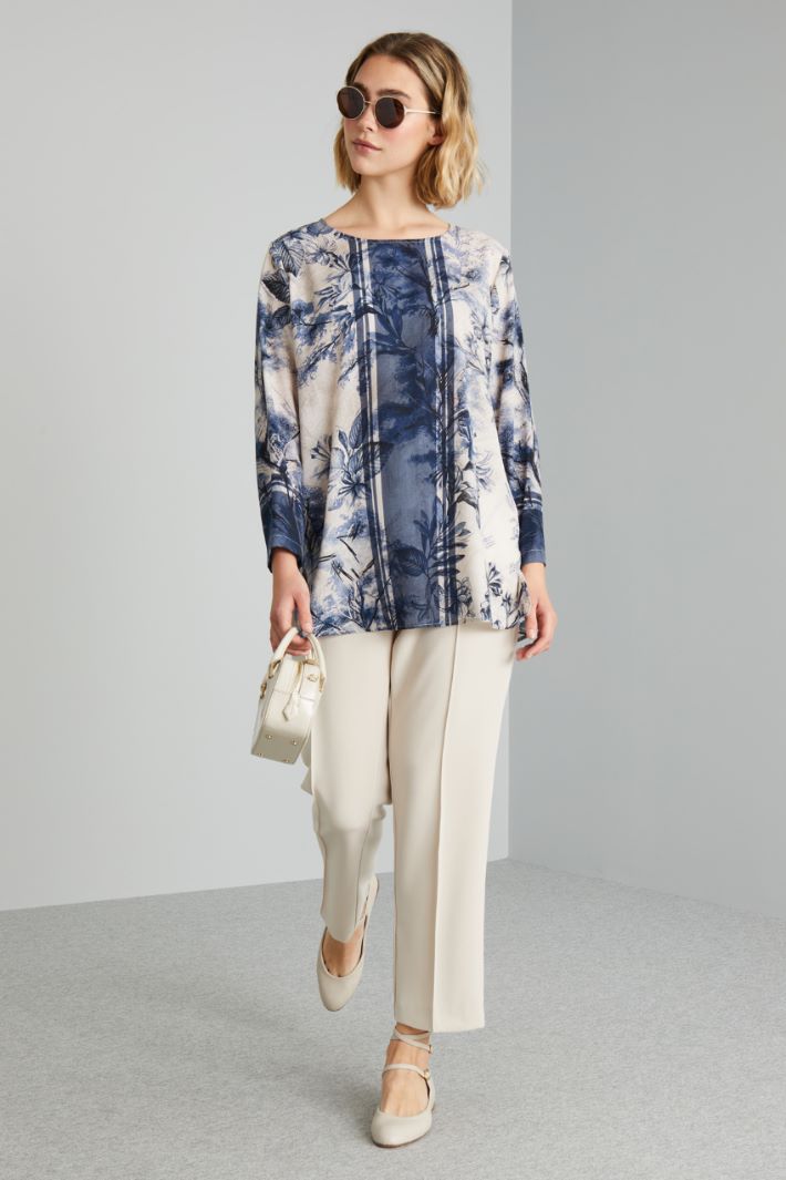 Pantaloni in cady con piega - AVORIO - Fashion Market