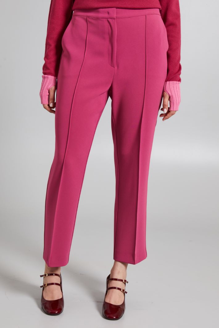 Pantaloni in cady con piega - LAMPONE - Fashion Market - 2