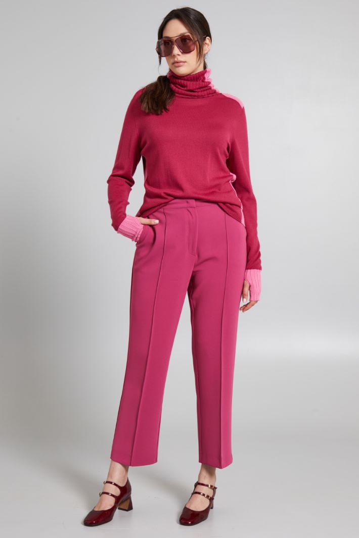 Pantaloni in cady con piega - LAMPONE - Fashion Market