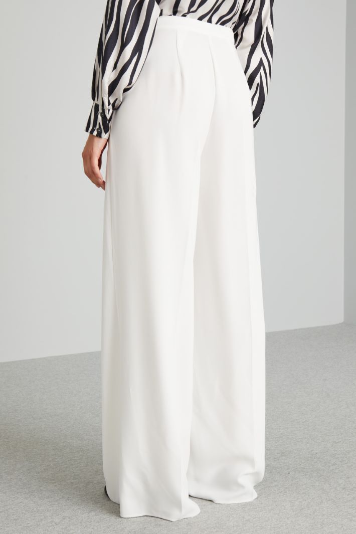 Pantaloni a palazzo in cady - BIANCO - Fashion Market - 4