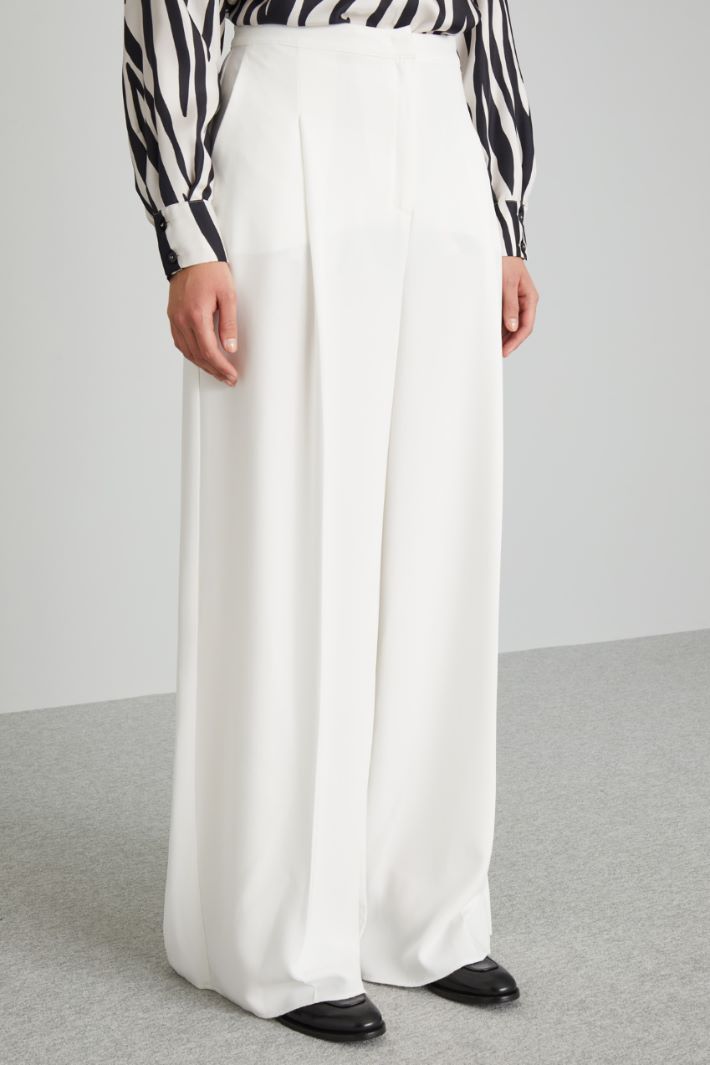Pantaloni a palazzo in cady - BIANCO - Fashion Market - 2