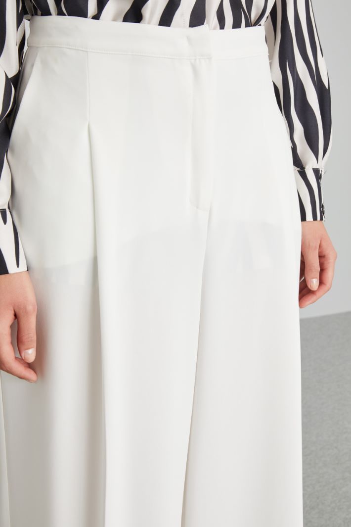 Pantaloni a palazzo in cady - BIANCO - Fashion Market - 3