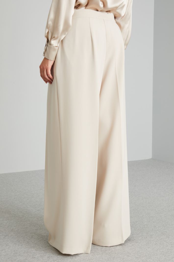 Pantaloni a palazzo in cady - AVORIO - Fashion Market - 4