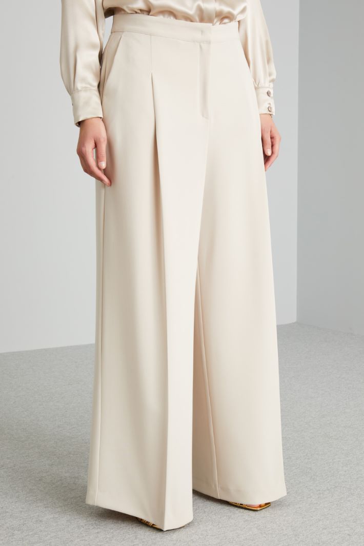 Pantaloni a palazzo in cady - AVORIO - Fashion Market - 2