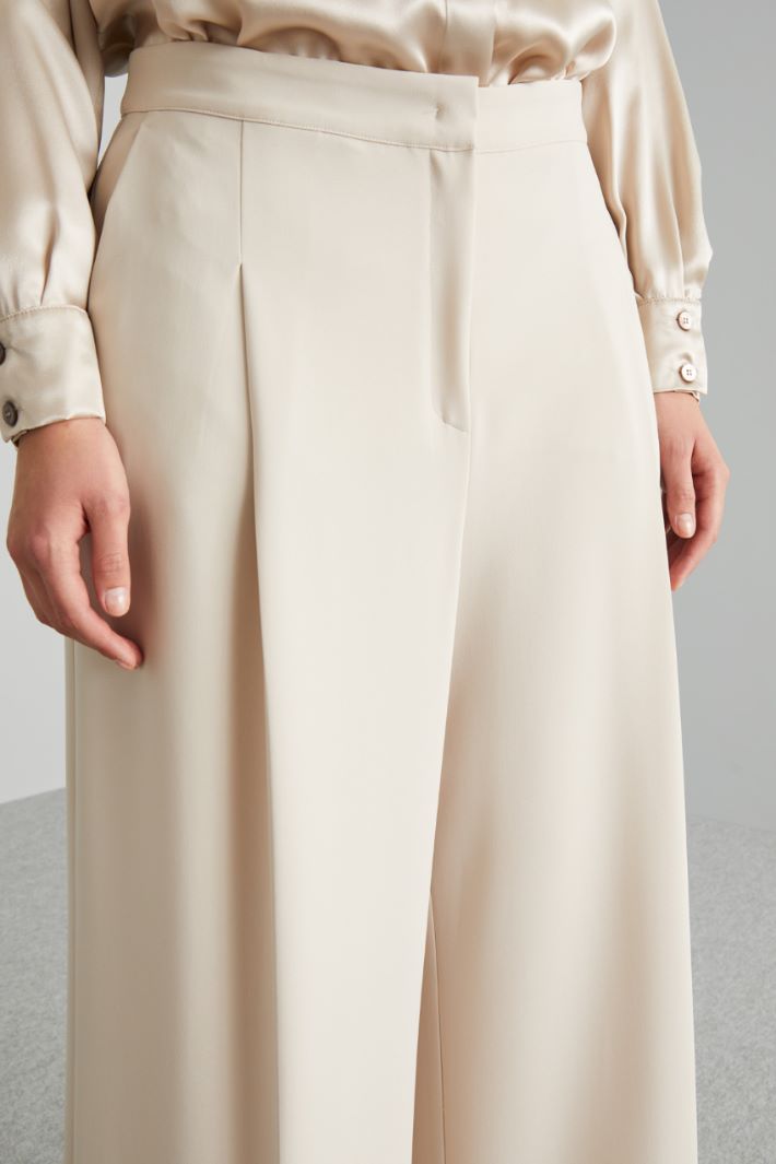 Pantaloni a palazzo in cady - AVORIO - Fashion Market - 3