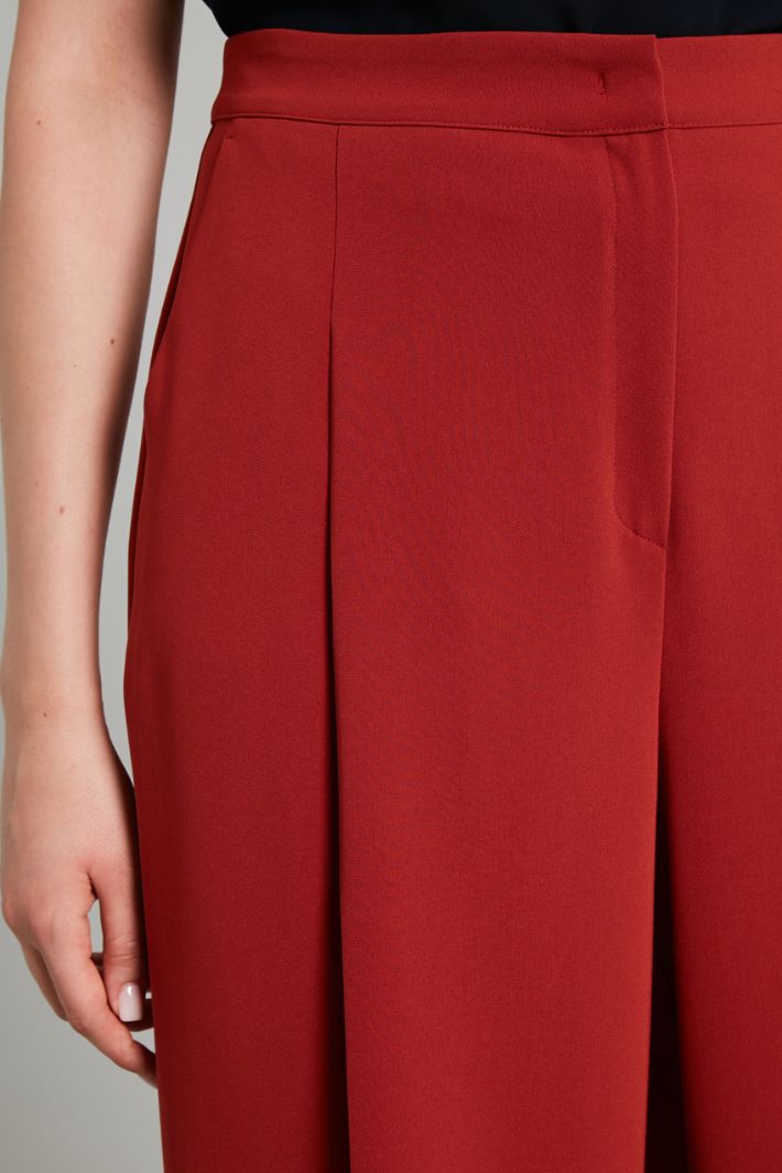 Pantaloni a palazzo in cady - MATTONE - Fashion Market - 3