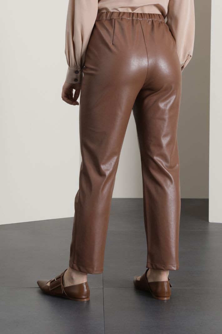 Pantaloni in simil pelle - MARRONE - Fashion Market - 2