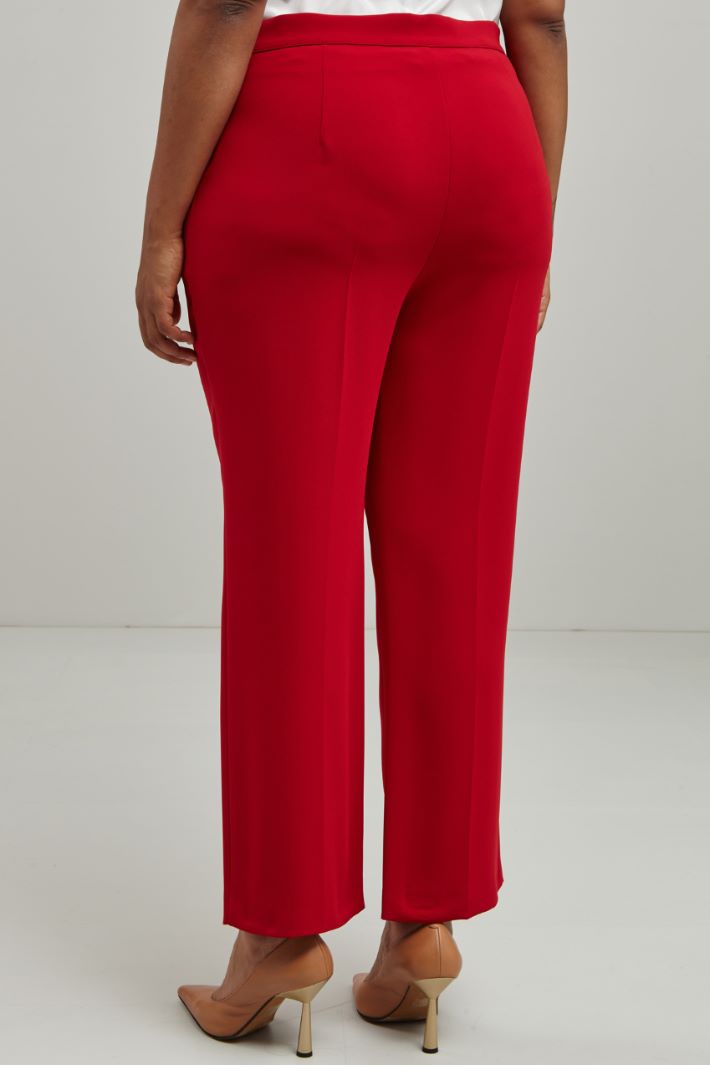 Pantaloni flare in cady - ROSSO - Fashion Market - 4