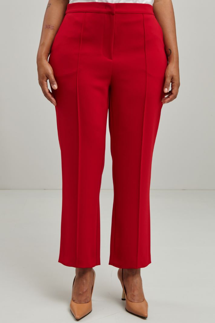Pantaloni flare in cady - ROSSO - Fashion Market - 2
