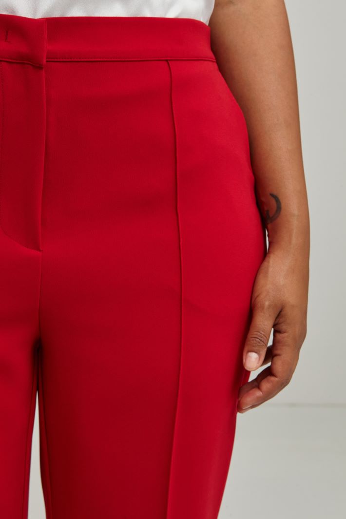 Pantaloni flare in cady - ROSSO - Fashion Market - 3