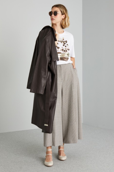 Pantaloni con pieghe in batavia - Fashion Market