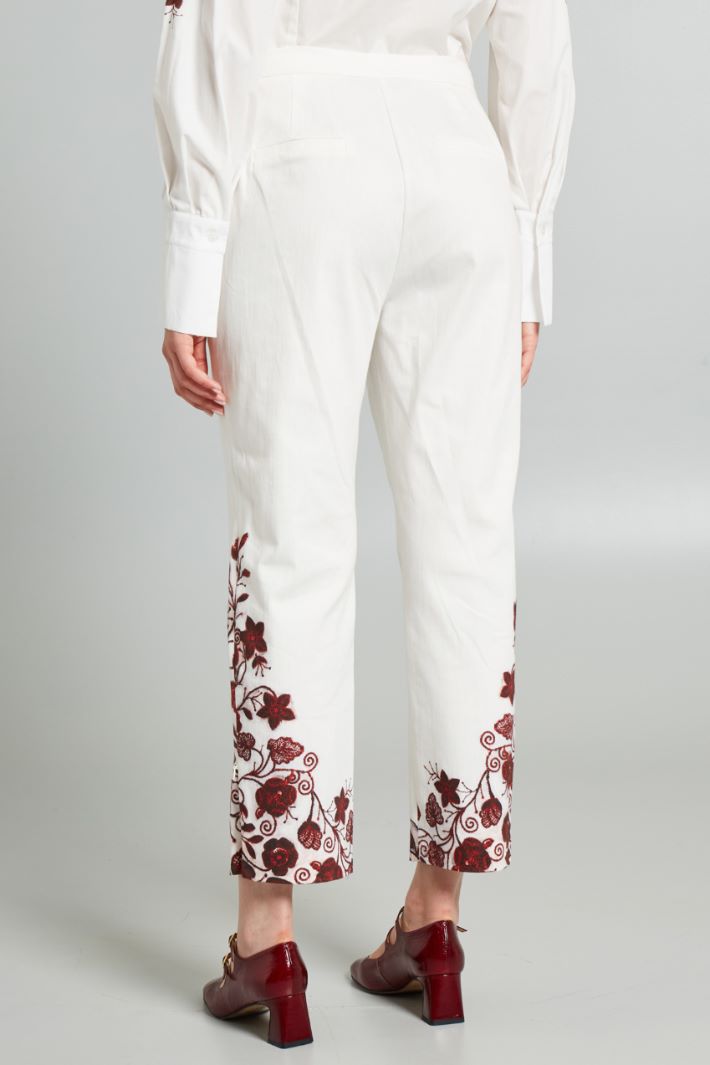 Pantaloni in gabardina  - BIANCO ROSSO - Fashion Market - 4
