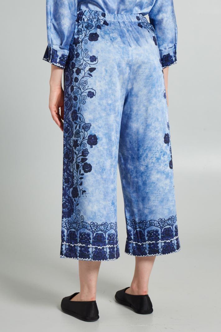Pantaloni in twill  - AZZURRO - Fashion Market - 4